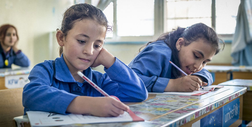 4,000 out-of-school Syrian and Jordanian children have returned to the formal education system over the past scholastic year through UNICEF'S Hajati programme (Photo courtesy of UNICEF)
