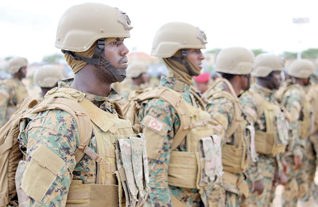 Somali military officers attend a training programme by the United Arab Emirates at their military base in Mogadishu, Somalia, on November 1, 2017 (Reuters photo)