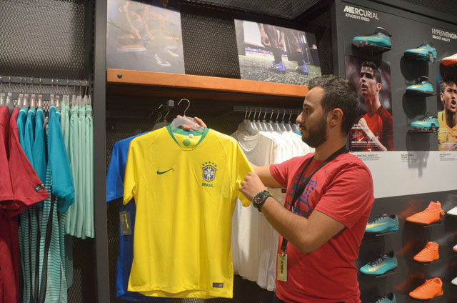 Store owners say demand for World Cup jerseys have been on rise in Amman (Photo by Muath Freij)