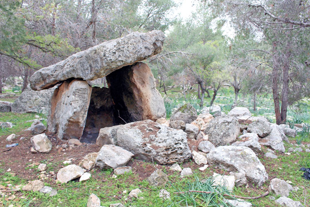 In this undated photo, a dolmen in Juffein Forest, in Jordan can be seen  (Photo courtesy of James Fraser)