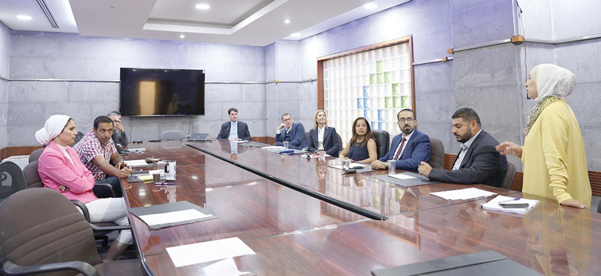Representatives of AD Ports Group conducting ‘Coastal defence infrastructure: Barren rocks or novel ecosystems?’ workshop in Aqaba (Photo courtesy of AD Ports Group)