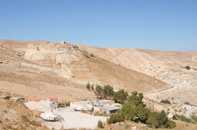 Area with the Shobak Castle seen in the background, October 27, 2013 (Photo courtesy of Mediaeval Petra-Shobak Project)