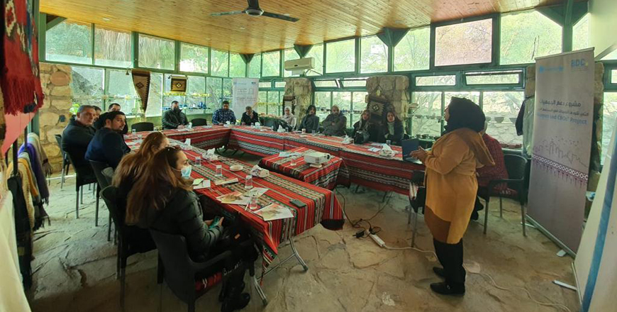 Participants during a recent tour for the Jordanian Travel and Tourism Agents Association and a number of tourism companies of the Iraq Al Amir Women Cooperative Society (Photo courtesy of BDC)