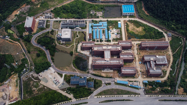 This aerial view shows the P4 laboratory (centre L) on the campus of the Wuhan Institute of Virology in Wuhan in China's central Hubei province on May 27, 2020 (AFP photo)
