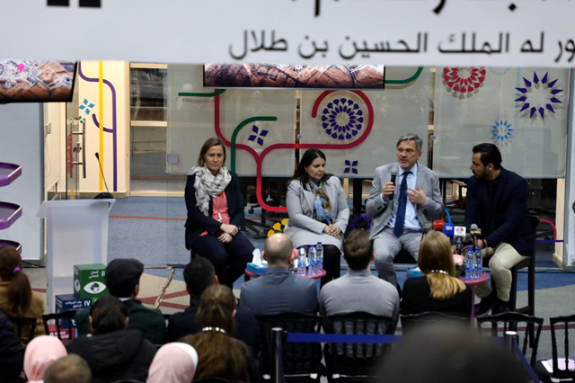 UNHCR Representative Dominik Bartsch speaks at the launch of Jordan Energy Hackathon 2020 on Thursday in Amman (Photo courtesy of UNHCR)