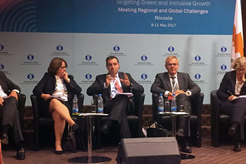 Planning and International Cooperation Minister Imad Fakhoury attends the 26th Annual Meeting of the Governors of the European Bank for Reconstruction and Development in Nicosia, Cyprus (Photo courtesy of the Ministry of Planning and International Cooperation)