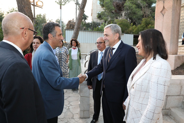 Deputising for HRH Prince Hassan, Chairman of the Board of Trustees of the Royal Institute for Inter-Faith Studies (RIIFS), Minister of Tourism and Antiquities Nayef Fayez on Tuesday inaugurated an exhibition of new prints of a collection of old Levant photos gathered by the Brazilian Emperor D. Pedro II (1831 – 1889) (Petra photo)