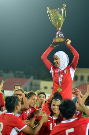 There are currently 1,000 women and girls registered with the Jordanian Football Association at its official clubs and grassroots centres, according to Soleen Zoubi, head of women’s football at the association (Photo courtesy of JFA)