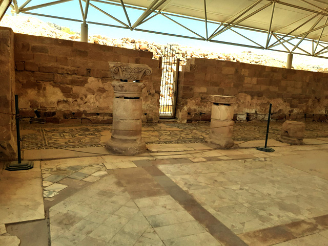 This photo, taken in June, shows the mosaic floor of the Petra Church, designated a UNESCO World Heritage Site in 1985  (Photo by Saeb Rawashdeh)