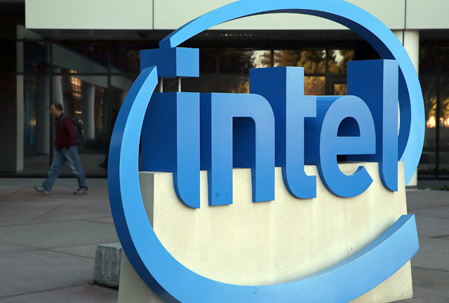 The Intel logo is displayed outside of the Intel headquarters in Santa Clara, California  (AFP file photo)