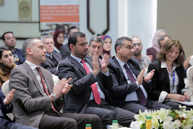   Minister of Industry, Trade and Supply Tareq Hammouri attends the launching ceremony of ‘GOScan’, a unified e-platform for local small- and medium-sized enterprises (Photo courtesy of  JEDCO)