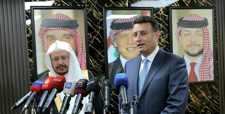 Lower House Speaker Ahmad Safadi and Saudi Shura Council Speaker Abdullah bin Mohammed bin Ibrahim Al Sheikh on Tuesday stress the 'deep-rooted' relations between Jordan and Saudi Arabia (Petra photo)