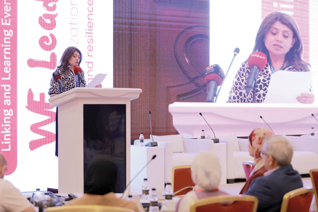 ANHRE Executive Director Fotouh Younes speaks during a conference on Sunday  (Photo courtesy of ANHRE)