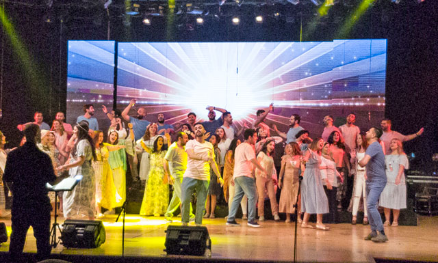 Mosaica Singers performing during their ‘Mix Tape’ concert on Thursday night at the Terra Santa College Theatre (Photo by by Jean-Claude Elias)