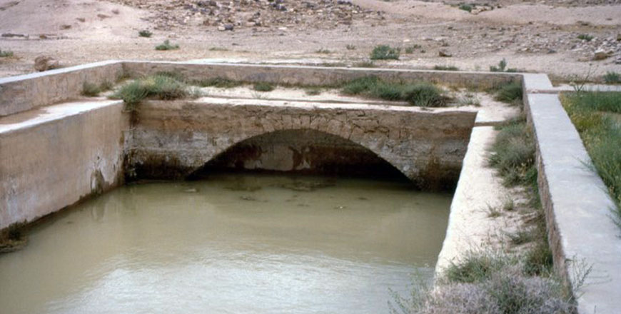   Ancient Nabataeans collected water in huge pools filled from periodical rain and water brought from nearby mountain springs by aqueducts (Photo courtesy of ACOR)