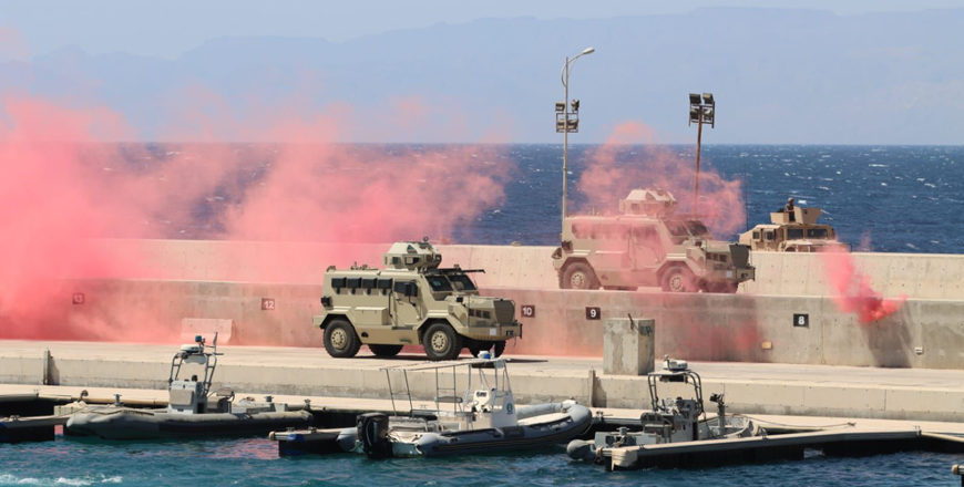 The Royal Jordanian Navy and Royal Boats on Tuesday conducts a joint naval exercise with their Pakistani counterparts (Petra photo)