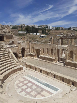 The stage of the North Theatre in Gerasa, built during the heyday of the Roman Empire (Photo by Saeb Rawashdeh)
