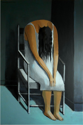 An artwork by Annie Kurkdijan on display at the Wadi Finan Art Gallery (Photo courtesy of Wadi Finan Art Gallery)
