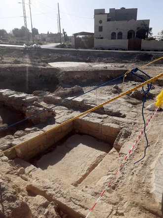 A part of a bathhouse considered dating back to early Islamic period in Al Muwaqqar area near Amman (Photo by Saeb Rawashdeh)