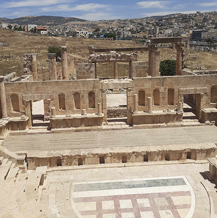  The stage of the North Theatre in ancient Gerasa( Jerash) (Photo by Saeb Rawashdeh)