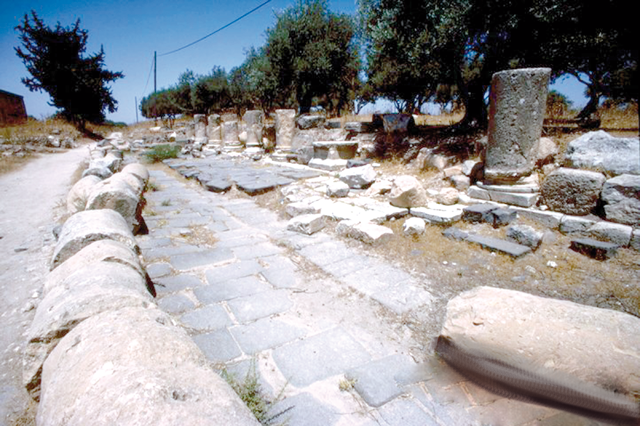 The main and paved street in Gadara (Photo courtesy of ACOR)
