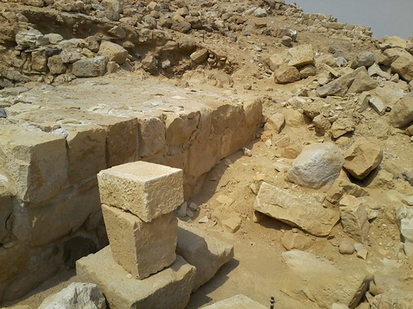   Remains of rooms at Khirbat Bir Madhkur (Photo courtesy of ACOR)