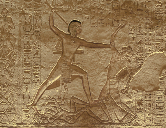 Rameses II smiting a Hittite at the Battle of Kadesh, probably in 1,274 BC (Photo of Patric Wyman)