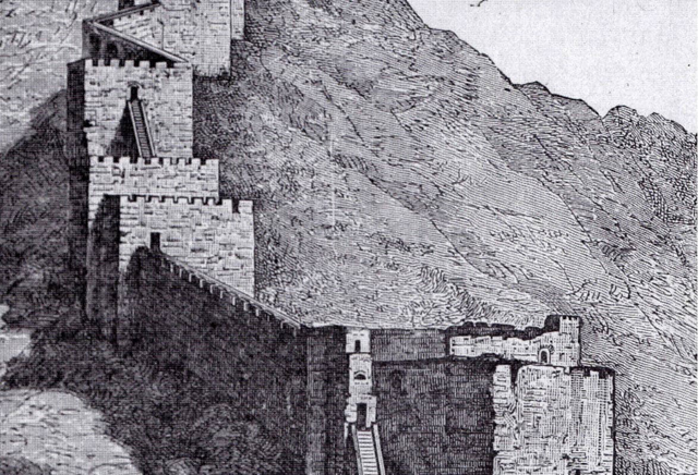Byzantine walls of Antioch, 19th century engraving by R.Turner (Photo of Carmichael Digital Projects)