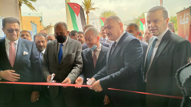 Minister of Industry, Trade and Supply Yousef Al Shamali attends the opening of the Baghdad-held Jordanian industry fair on Tuesday (Petra photo)