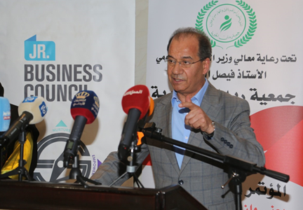 Minister of Government Communications Faisal Shboul speaks during the second annual conference titled 'The Role of the Media in Achieving Sustainable Development in the Tourism Sector' in Amman on Saturday (Petra photo)