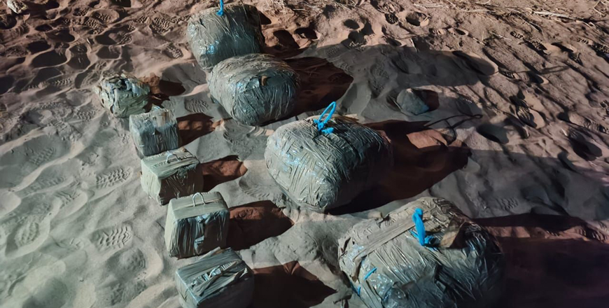 The Southern Military Zone foils a drug smuggling attempt early Monday, involving two drones along Jordan’s western border (Petra photo)