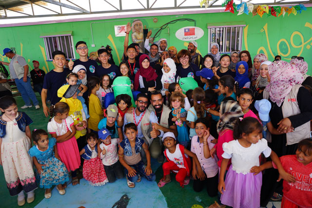 Eight young Taiwanese volunteers came to Jordan in August with TFCF to conduct cultural performances and handicraft teaching for children in the refugee camps of Azraq and Zaatari  (Photo courtesy TFCF)
