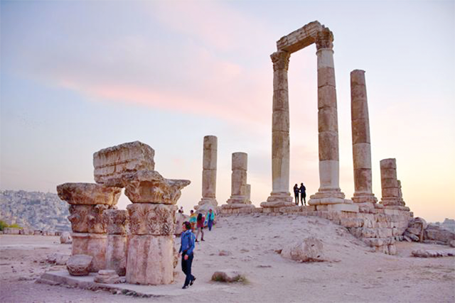 Tourists explore the Amman Citadel  (JT file photo)