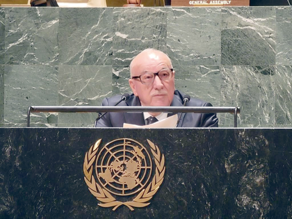 Minister of Public Works and Housing Yahya Kisbi addresses the High-level Meeting of the UN General Assembly to Assess Implementation of the New Urban Agenda in the United Nations, New York, on Thursday (Petra photo)