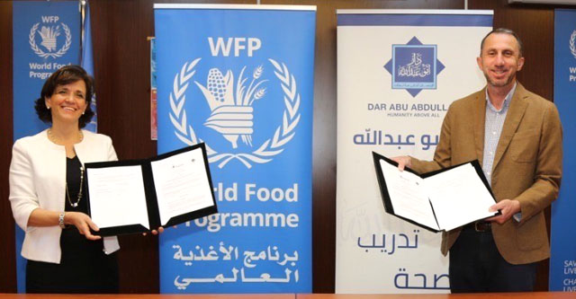 Dar Abu Abdullah and the United Nations World Food Programme have signed an agreement to support 1,000 vulnerable Jordanians and refugees (Photo courtesy of WFP)