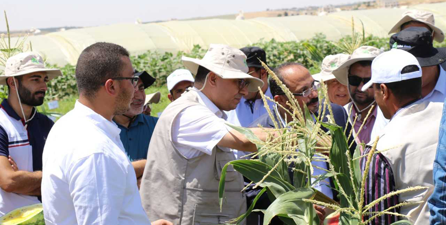 Agriculture Minister Khalid Hneifat during a Field Day event that witnessed the inauguration of several laboratories on Thursday (Petra photo)