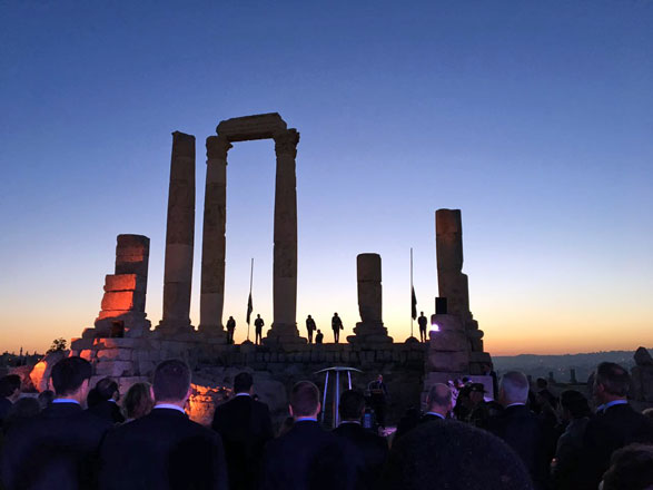 Jordanians and Australians gather at the Amman Citadel for an early morning ceremony on Thursday commemorating ANZAC Day, a day of remembrance for Australia and New Zealand  (Photo courtesy of the Australian Embassy in Amman)