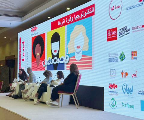 Speakers during the second day of the ‘We Lead towards realisation of SRHRs and resilience’ conference on Monday (Photo by Maria Weldali)