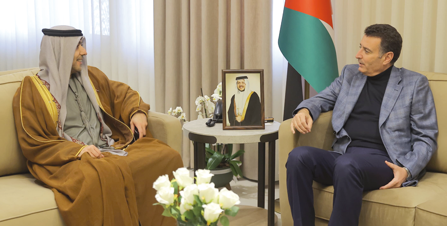 Lower House Speaker Ahmad Safadi on Sunday meets UAE, UK ambassadors over means to enhance relations with their respective countries (Petra photo)