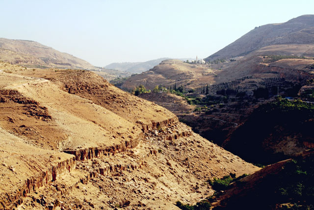 In this undated photo, Wadi Shuaib can be seen. A German archaeologist says that sites from the Neolithic period found in the wadi, and material culture found at either end of the valley, suggests it was used as a route over 10,000 years ago (Photo courtesy of Alexander Arhens)