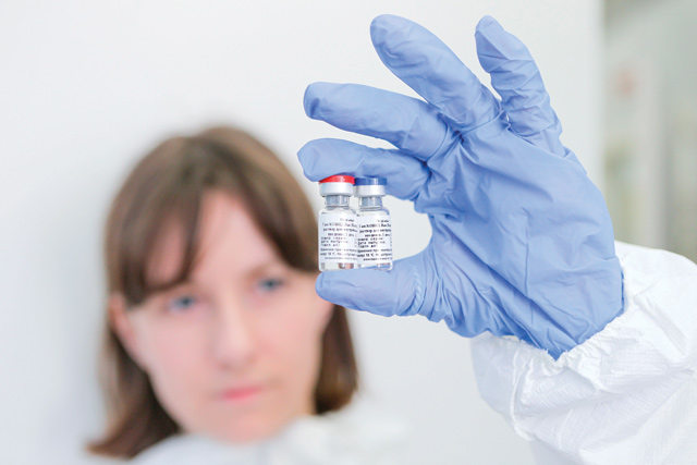 This handout file photo taken on August 6, 2020 and provided by the Russian Direct Investment Fund shows the vaccine against the coronavirus disease (Sputnik V), developed by the Gamaleya Research Institute of Epidemiology and Microbiology (AFP photo)