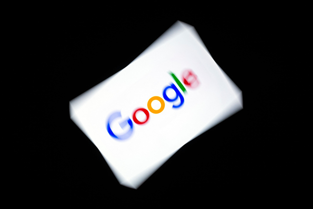 This file photo taken on February 18, 2019, shows the US multinational technology and Internet-related services company Google logo displayed on a tablet in Paris (AFP photo)