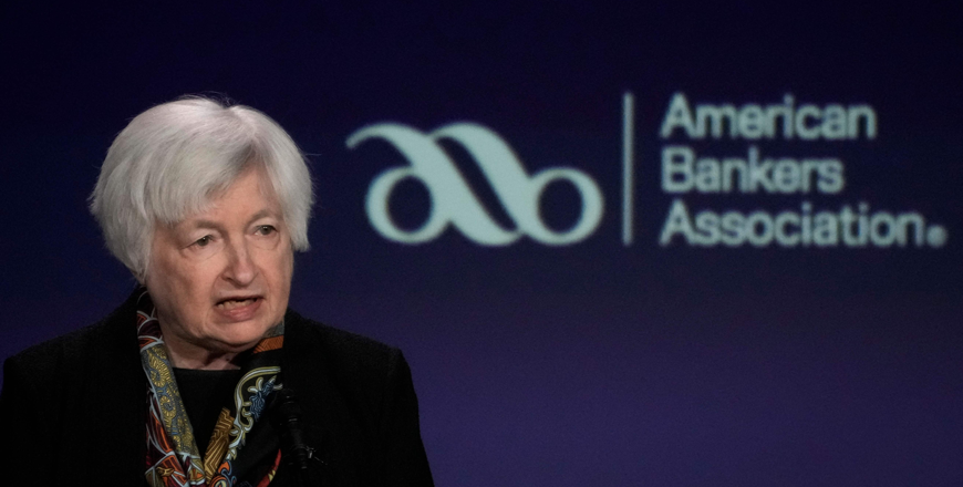 US Treasury Janet Yellen speaks at the American Bankers Association Washington Summit on Tuesday in Washington, DC (AFP photo)
