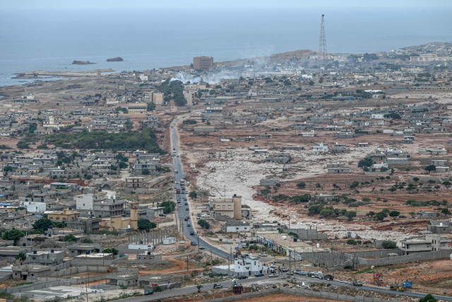A general view shows Libya's eastern city of Soussa on Friday, days following deadly flash floods (AFP photo)