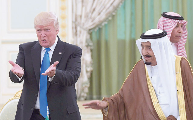 In this file photo taken on May 20, 2017, US President Donald Trump (left) and Saudi Arabia's King Salman Bin Abdulaziz Al Saud take part in a signing ceremony at the Saudi Royal Court in Riyadh (AFP photo)