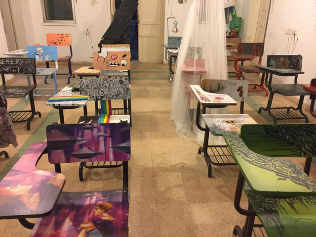 Art pieces by 20 local artists on display at an exhibition at FADA 317 in Amman on Saturday (Photo by Suzanna Goussous)