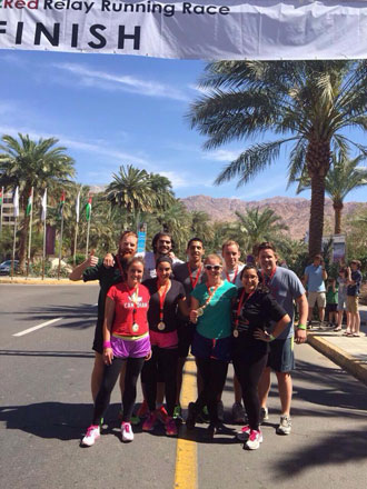 Some of the participants in last year's Dead to Red Relay Running race pose for a group photo (Photo courtesy of Amman Road Runners)