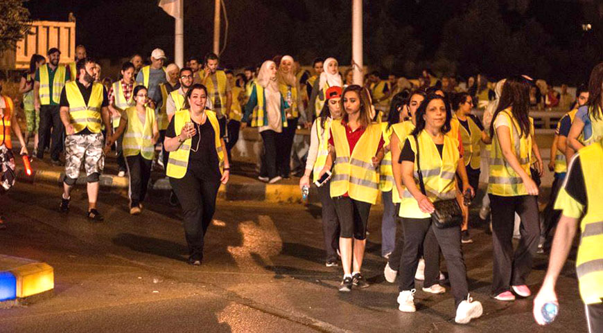 Amman residents on Sunday participate in a march organised by ActionAid, Namaa Organisation and Fastwalk Group (Photo  courtesy of ActionAid)
