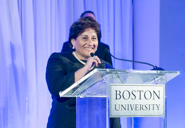 Hania Dawani speaks at the Boston University School of Public Health’s 40th Anniversary Gala held recently (Photo courtesy of Boston University School of Public Health)