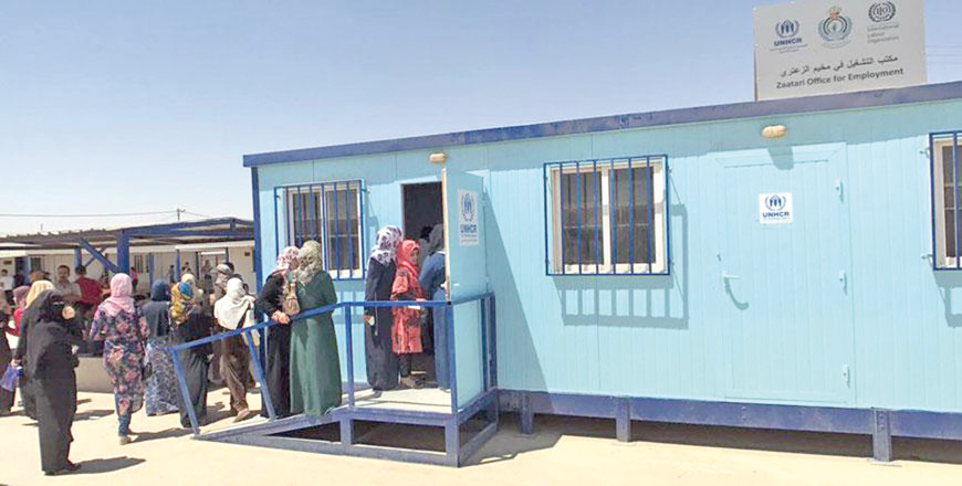 The Zaatari Office for Employment in Zaatari refugee camp is one of the existing collaboration between the ILO and UNHCR in Jordan (File photo)